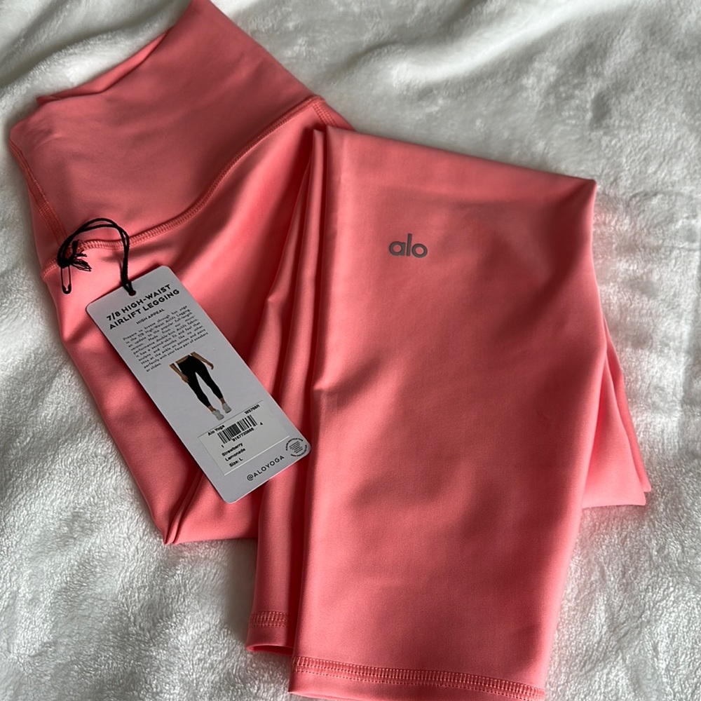 Alo 7/8 High Waist Airlift Leggings, Large, Pink Lemonade